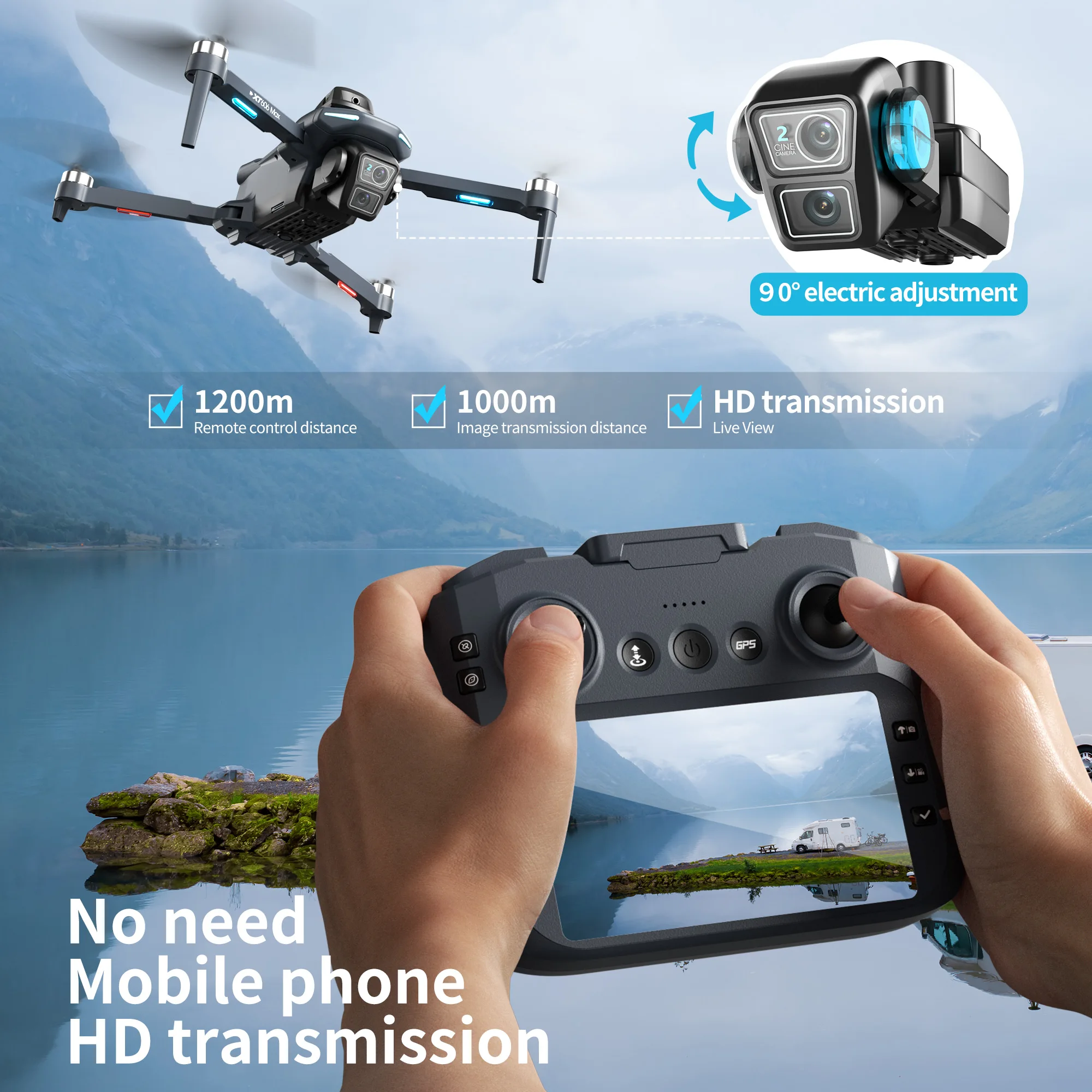 Drone GPS XT606 MAX Asli 4k Pr - Drone Surveying ulasan dan harga